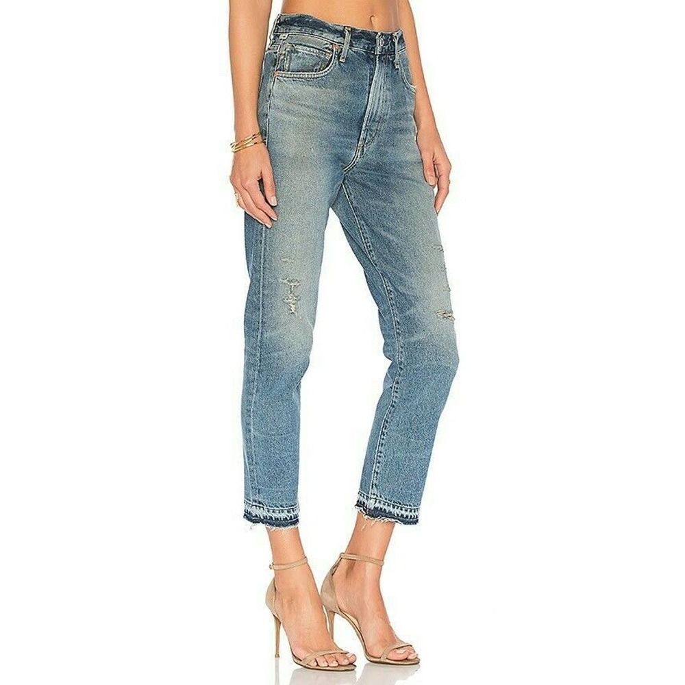 Citizens Of Humanity Dree Croped High Rise Slim Straight Jean In Rustic Wash 25